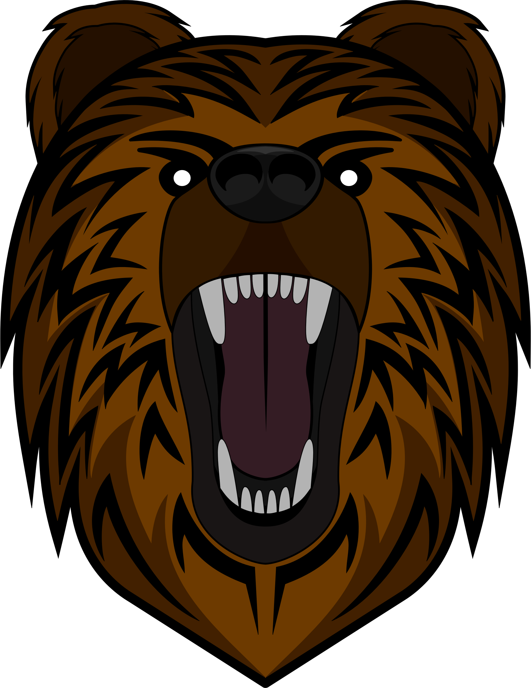 Big Image - Bear Face Roar Png (1802x2334), Png Download
