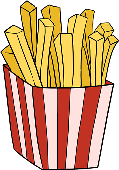 How To Draw French Fries - Draw French Fries (680x678), Png Download
