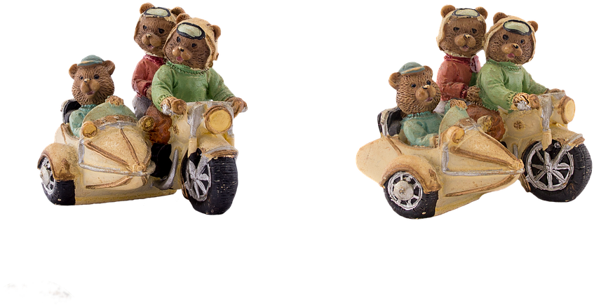 Bear, Motorcycle, Png, Drive, Sidecar, Ceramic - Motorcycle (960x692), Png Download