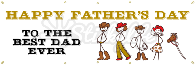 Happy Father's Day Vinyl Banner - Cartoon (940x587), Png Download