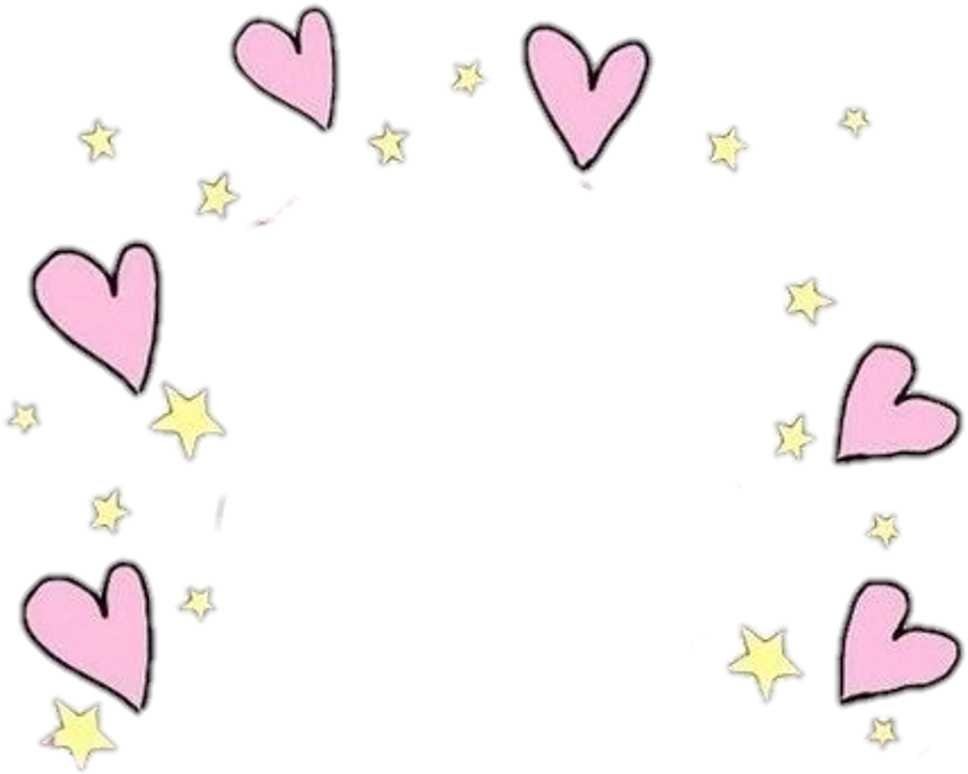 Kawaii Sticker - Венок Из Сердечек Png (1024x906), Png Download