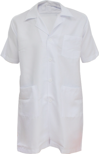 Ready Stock Su Lab Coat Male Short Sleeve Lc - Blouse (496x705), Png Download