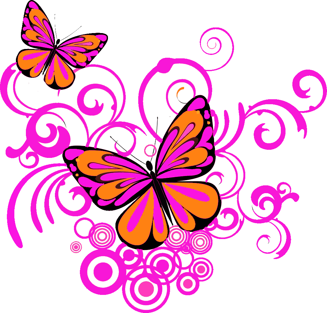 Corner Butterfly Png - Butterfly Borders Designs Png (1048x1003), Png Download