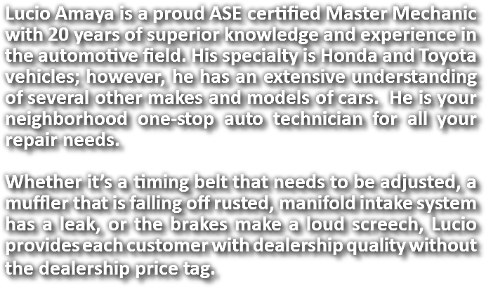 Lucio Amaya Is A Proud Ase Certified Master Mechanic - Dagga (691x487), Png Download
