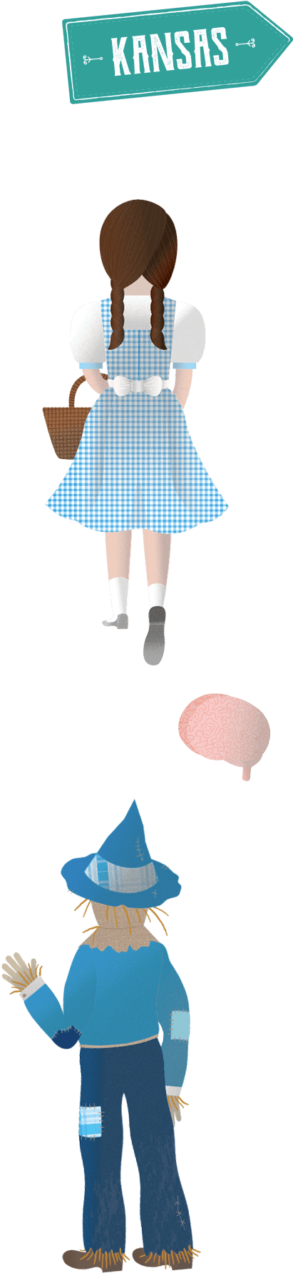 The Wonderful Wizard Of Oz - Girl (498x1875), Png Download