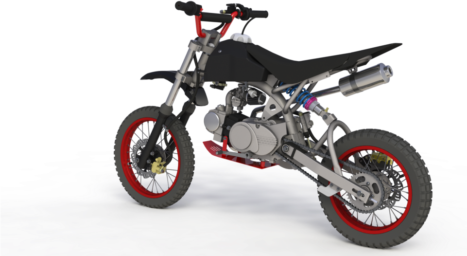 Load In 3d Viewer Uploaded By Anonymous - Dirt Bike Solidworks Model (960x540), Png Download