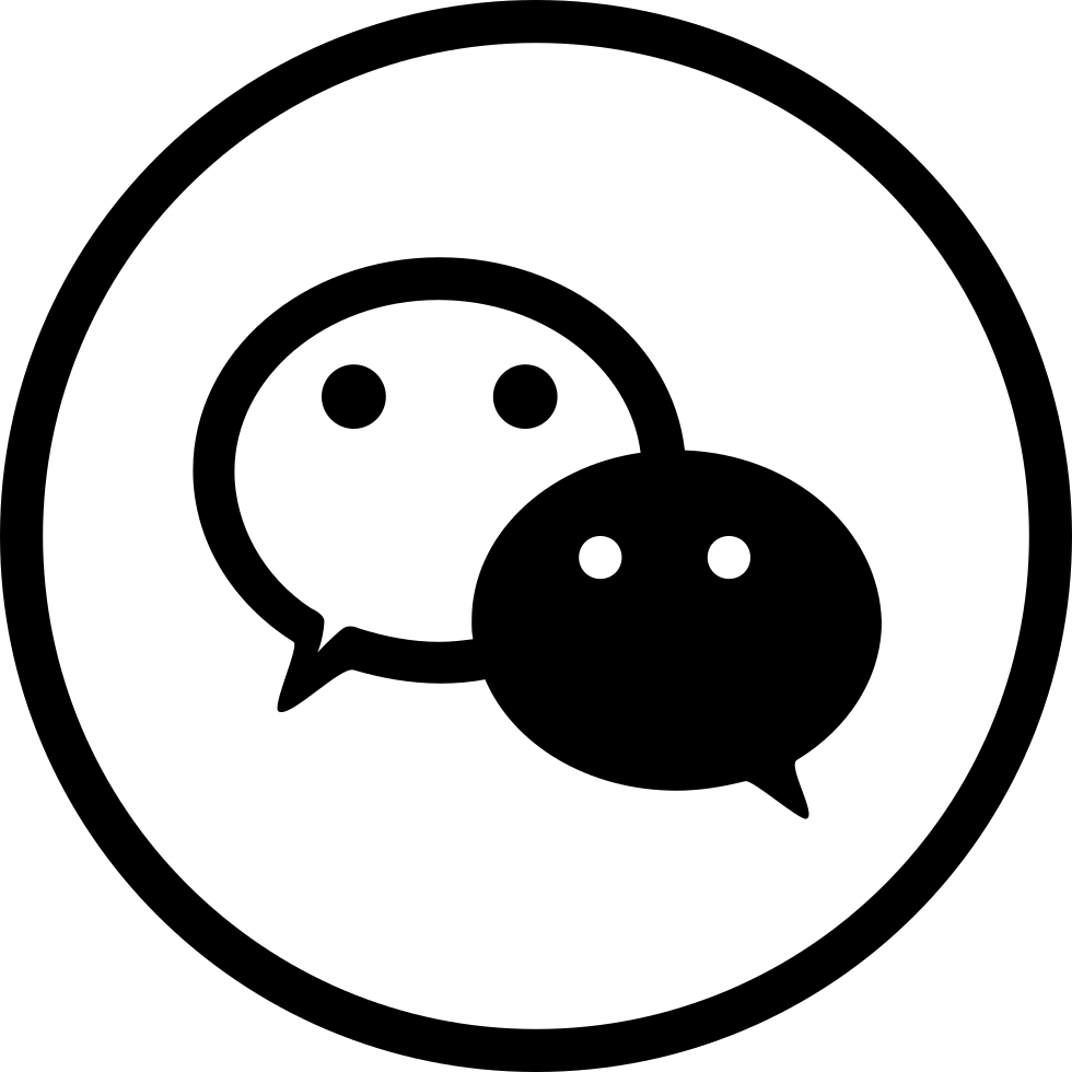 Wechat Logo Black White - Wechat (980x980), Png Download