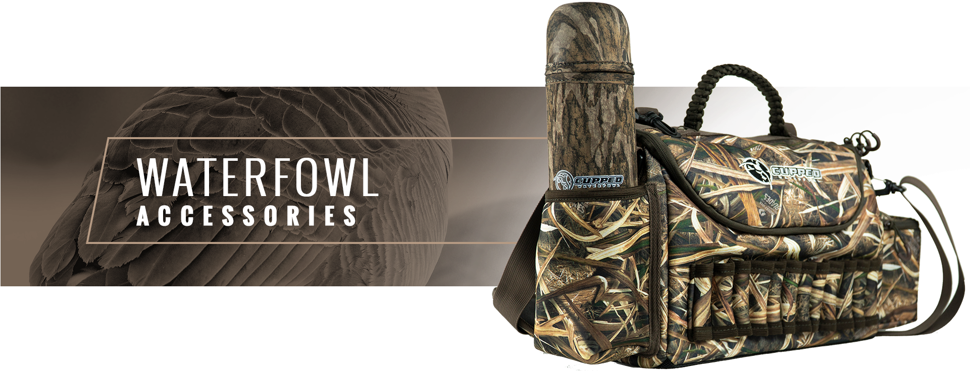 Cupped Waterfowl Accessories - Diaper Bag (1920x746), Png Download