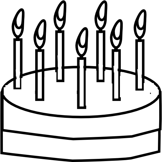 Outline Image Of Cake (600x516), Png Download