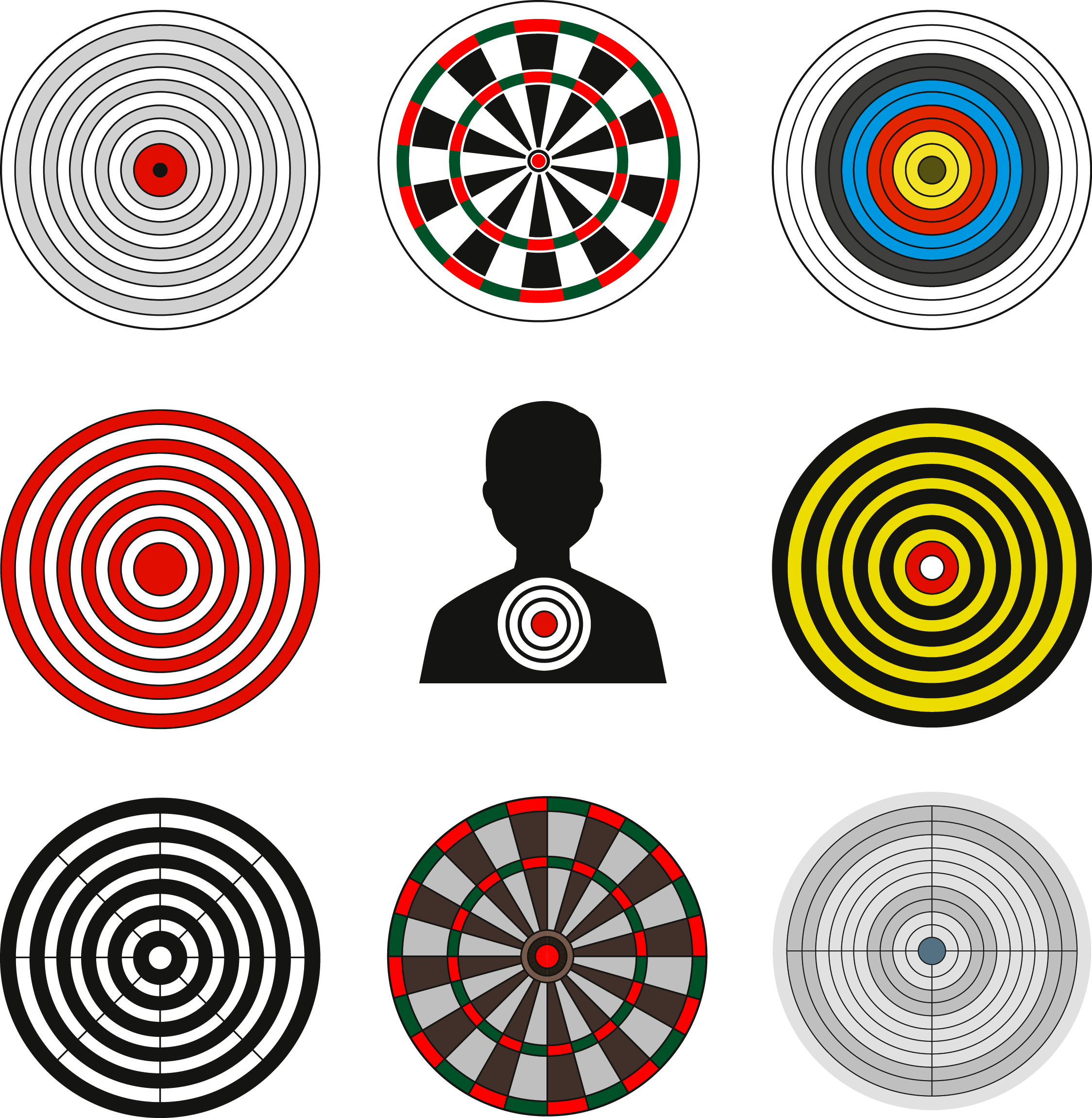 Archery Arrow Shooting Sport Cdr - Vintage Dart Board (2248x2302), Png Download