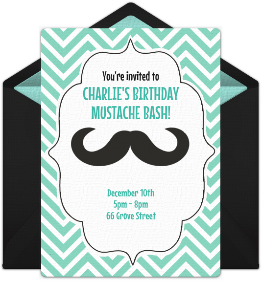 Mustache Bash Online Invitation - Invitation (650x650), Png Download