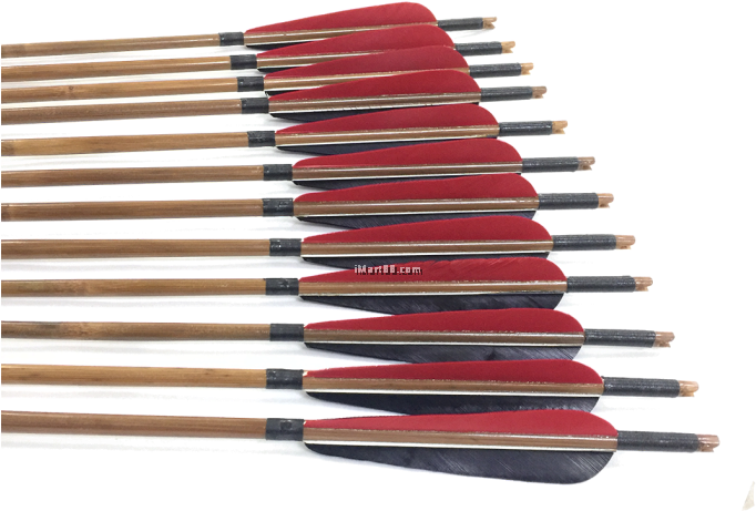 6 Pcs Handmade Bamboo Arrows Feather Vanes Fletch Set - Target Archery (700x700), Png Download