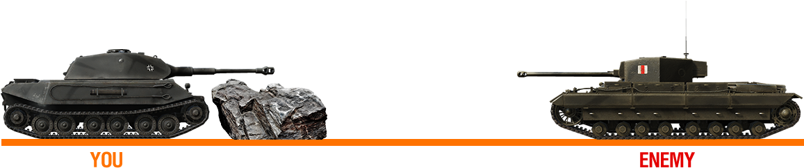 Taking Cover Behind An Object And Peeking Over The - World Of Tanks Hull Down (1280x500), Png Download