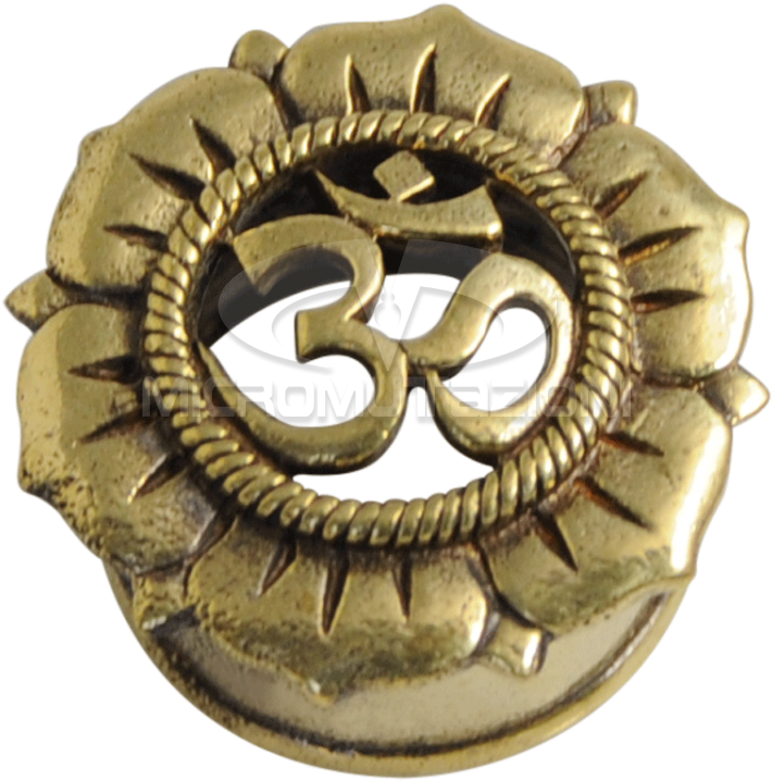 Brass Flesh Tunnel Om Symbol Ear - Emblem (750x750), Png Download