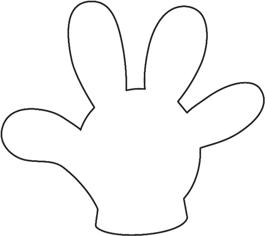 Free Png Download Mickey Mouse Hand Trace Png Images - Line Art (850x755), Png Download
