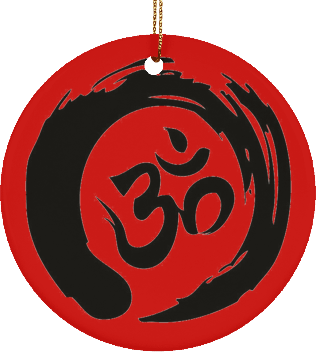 Om Symbol Ceramic Circle Ornament - Circle (1155x1155), Png Download