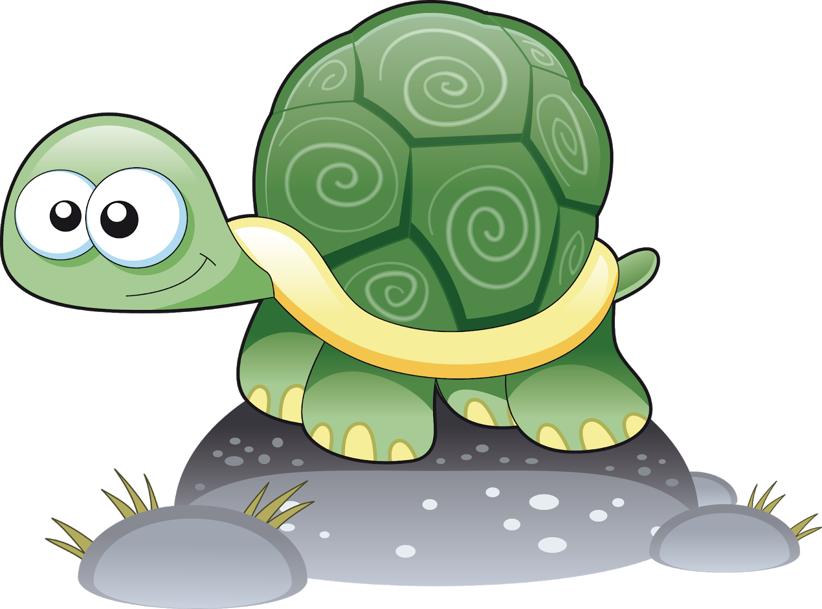 Green Turtle Cliparts - Cute Cartoon Turtle Drawing (1600x1187), Png Download