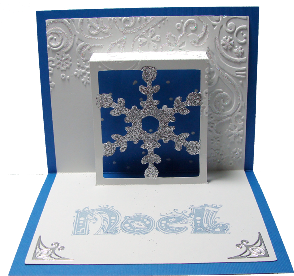 Snowflake Pop-up Card Finished Card Measure - Greeting Card (600x568), Png Download