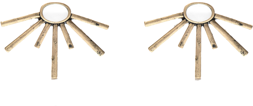 Sun Ray Brass Earrings - Earrings (970x826), Png Download