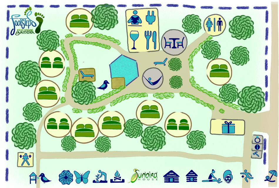 Lodge Plan Footsteps Eco-lodge - Footsteps (960x640), Png Download