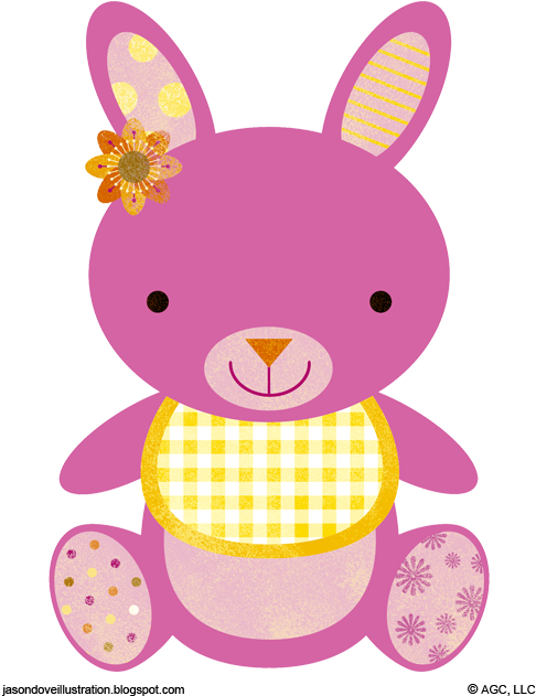 Jason Dove Illustration Bunny Images, Rabbit Illustration, - American Greetings Snuggle Bunny New Baby Girl Congratulations (492x641), Png Download