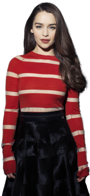 Emilia Clarke Striped Top (500x667), Png Download