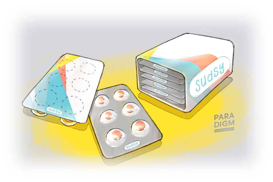 Sudsy Blister Pack - Graphic Design (895x597), Png Download