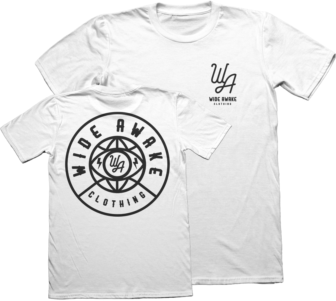 Image Of Wide Awake Lightning Bolt T-shirt White - Ernie Ball T Shirt (1200x1200), Png Download