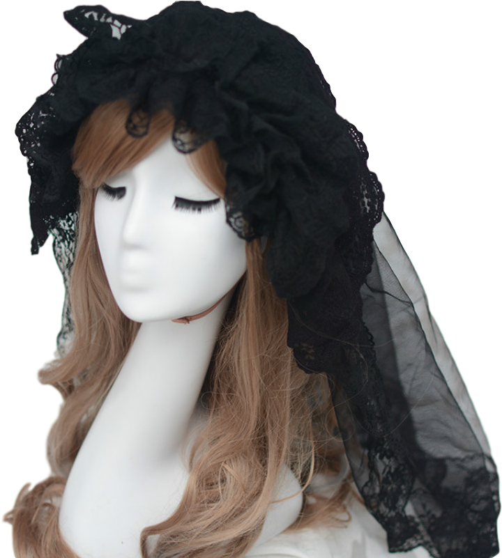 G234 2018 New Short Wedding Veil Romantic Lace Lolita - Lolita Fashion (800x800), Png Download