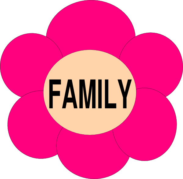 Pink Family Clip Art - Family Clipart Pink (600x585), Png Download