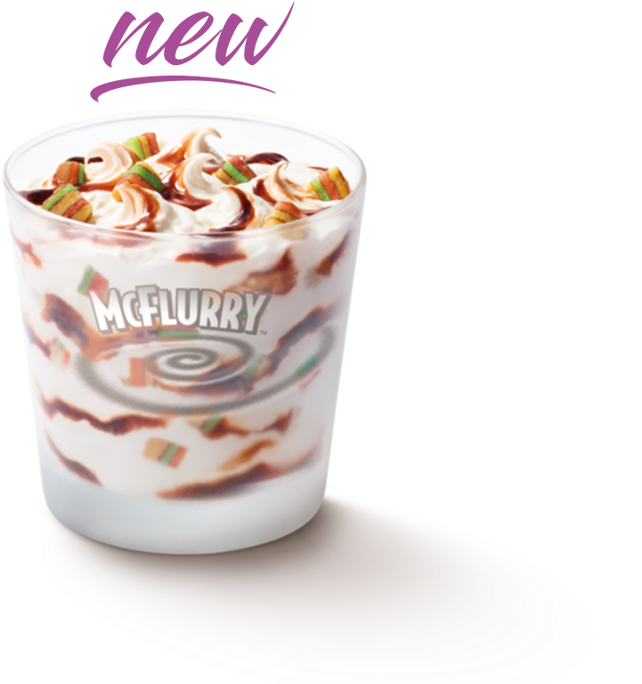 Hamburger Food Fries French Halal Mcflurry Mcdonalds - Gula Melaka Mcflurry With Rainbow Bites (960x767), Png Download