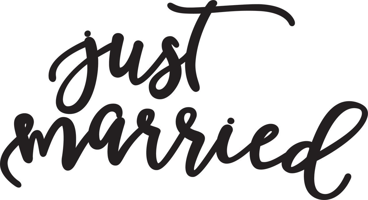 Just Married Svg Cut File - Calligraphy (1280x697), Png Download
