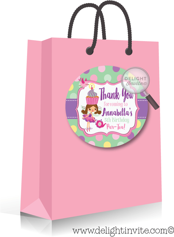 Fairy Tea Party Sticker Tags - Greeting Card (613x822), Png Download