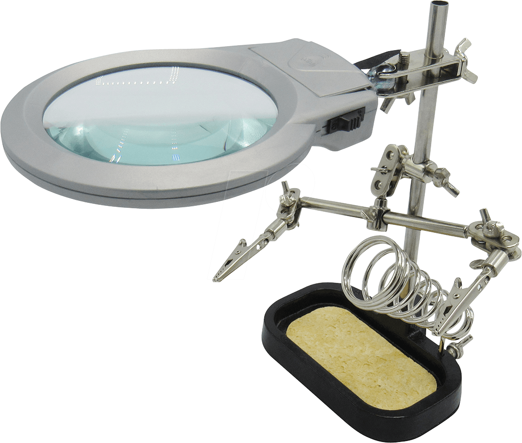 Pcb Helping Hand Assistant, Led Magnifying Glass Rnd - Eye Shadow (1063x902), Png Download