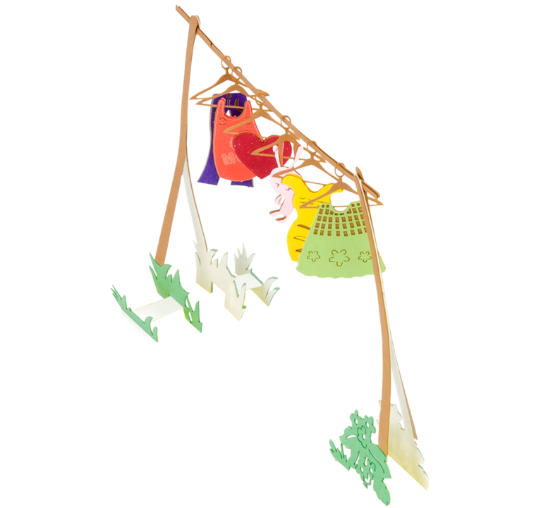 Clothes Line-mom Pop Up Card - Illustration (1260x720), Png Download