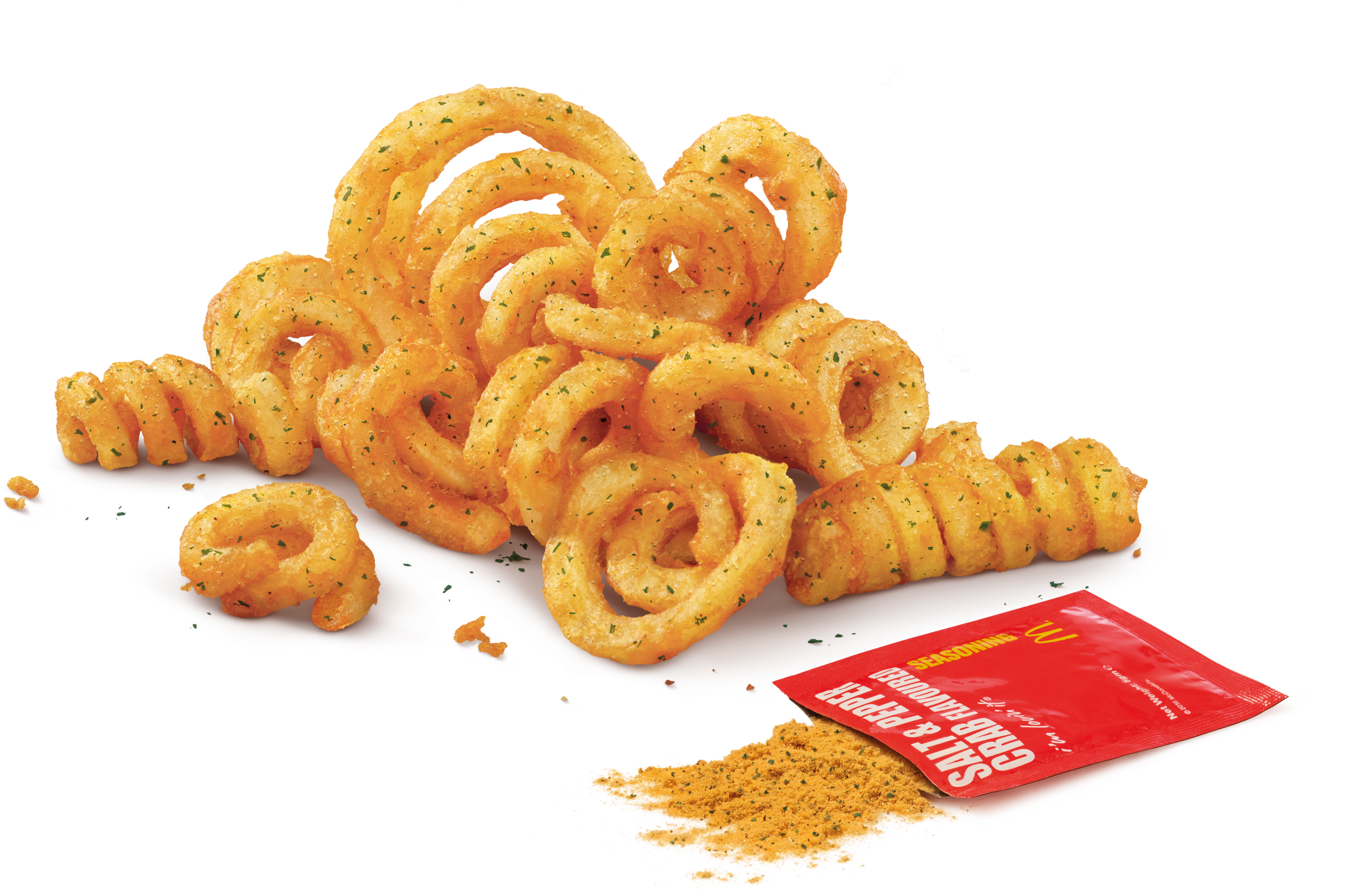 Twist & Shake Fries With Salt & Pepper Crab Flavoured - Curly Fries Mcd (5770x3794), Png Download