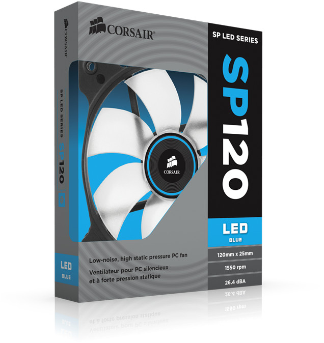 Corsair Sp120 Blue Led Fan - Corsair Air Series Sp120 Led White (643x750), Png Download