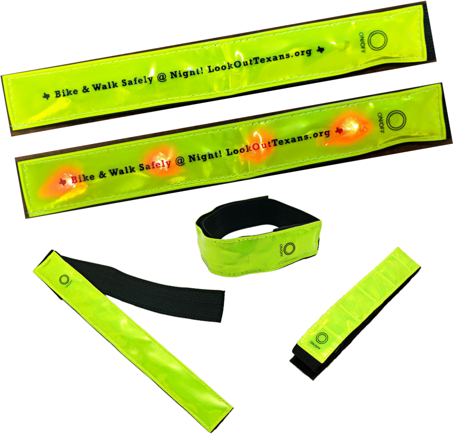 P Ref 1893 Reflective Arm Band With Flashing Leds - Plastic (960x989), Png Download