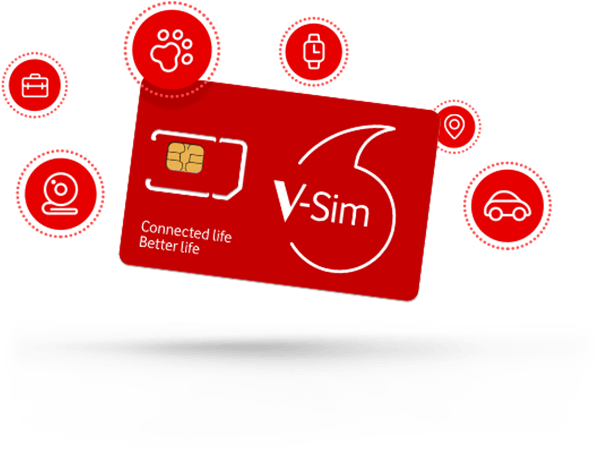 For Ongoing Coverage/tracking, A Single Fixed Monthly - Vodafone V Sim (640x499), Png Download