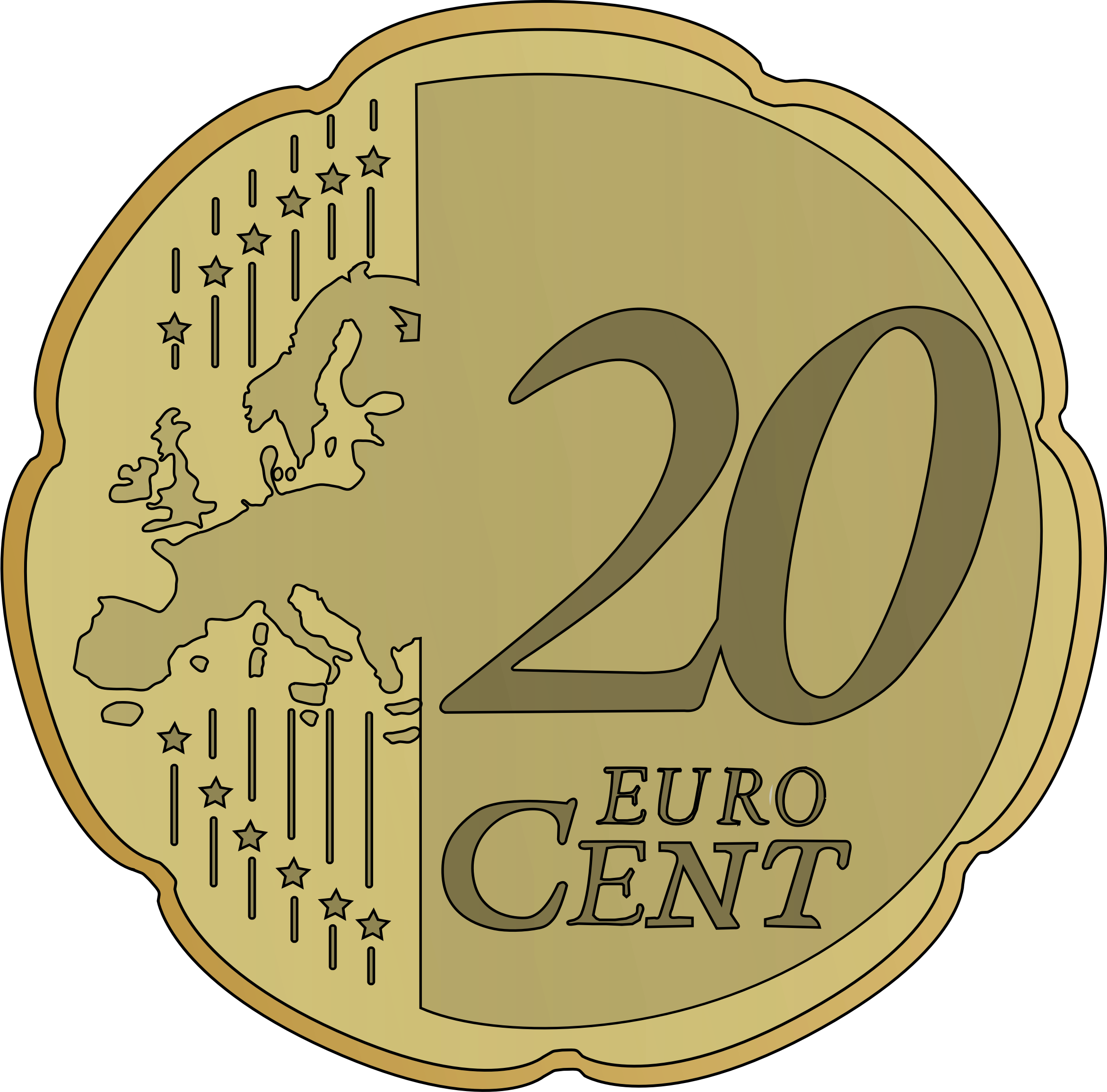 This Free Icons Png Design Of 20 Euro Cent (2341x2310), Png Download