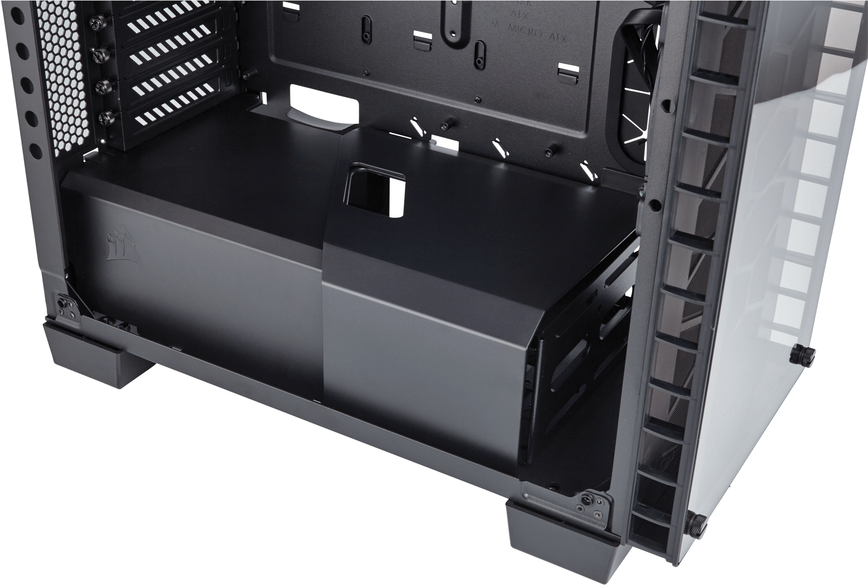 Corsair Crystal Series 460x Rgb Compact Atx Mid - Corsair 570x Psu Cover (1800x1210), Png Download