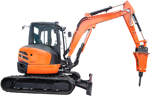 Excavator And Peckers - Excavator Breaker Png (600x600), Png Download