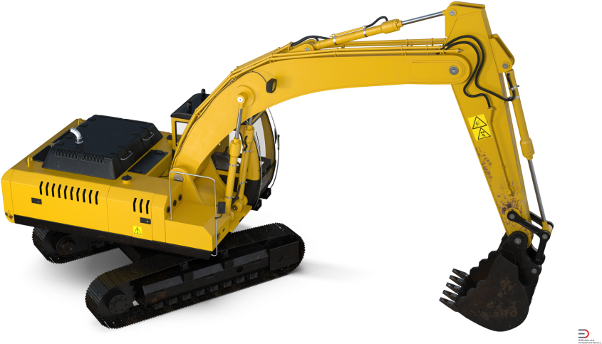 6 Tracked Excavator Rigged Royalty-free 3d Model - Bulldozer (920x517), Png Download