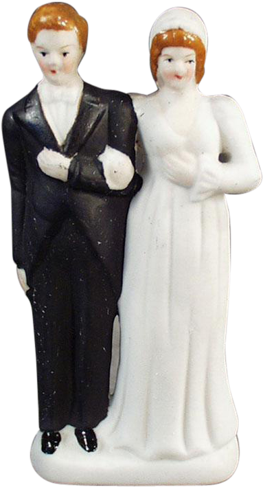 Old Bride Groom Occupied - Figurine (708x708), Png Download
