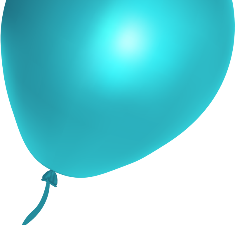 Cyan Balloon Png Image - Balloon (1024x768), Png Download