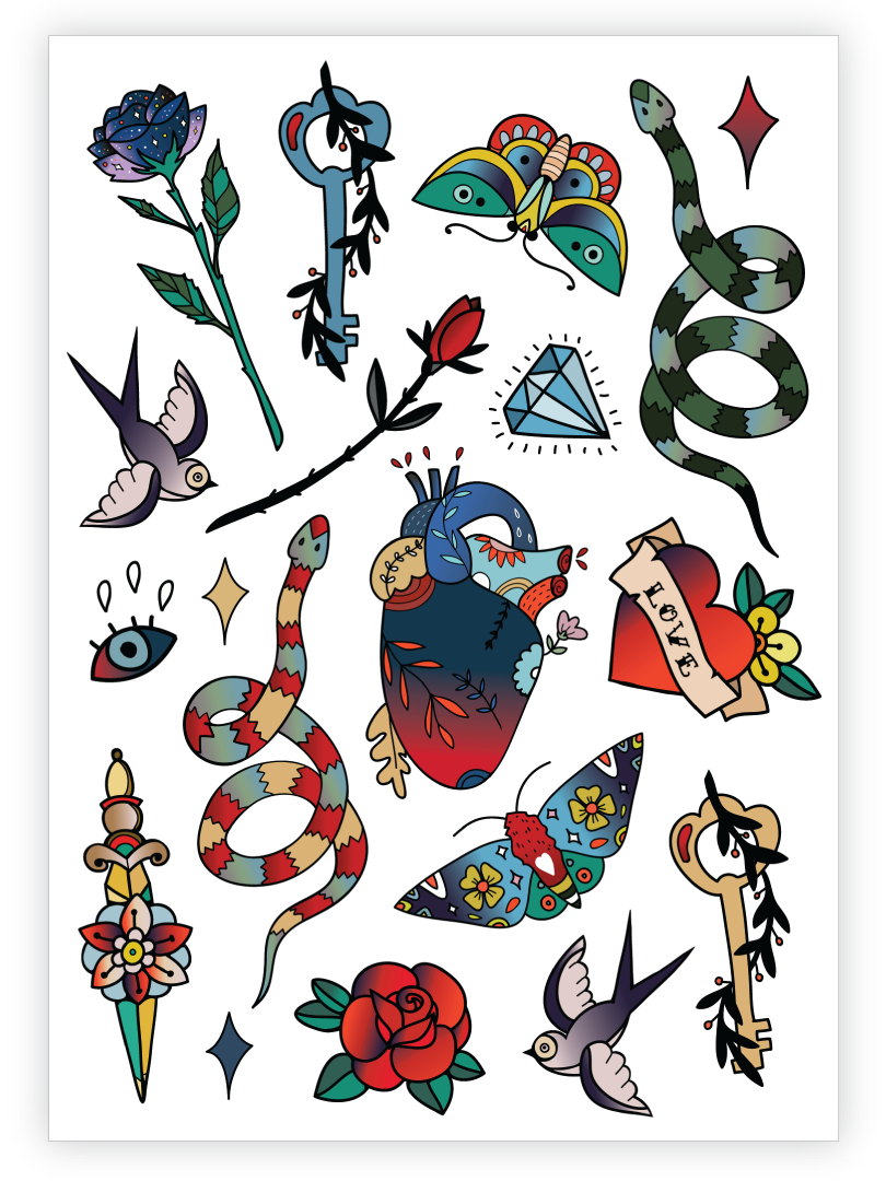 Vintage Tattoos (810x1080), Png Download