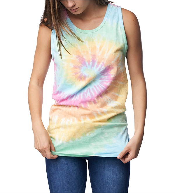 Tie-dye Tank Top - Girl (600x660), Png Download