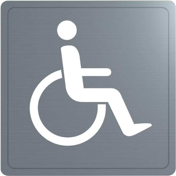 304 Stainless Steel Disabled Toilet Sign - Disable Person Logo (800x800), Png Download