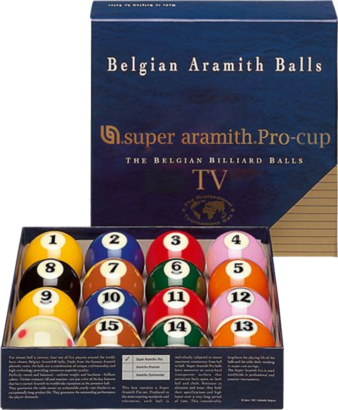 Aramith Tv Pro Pool Ball - Super Aramith Pro Cup Pool Balls (2400x2400), Png Download