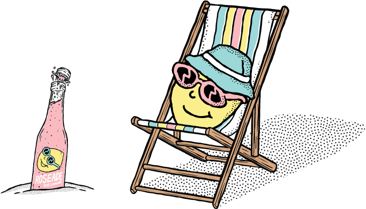 Lemon Deck Chair Bottle - Cartoon (800x464), Png Download